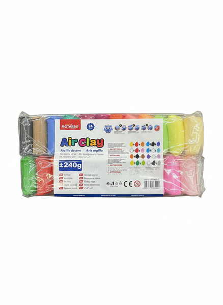 Motarro 24-Piece Air Clay Set - Non-Toxic Modelling Clay for Kids