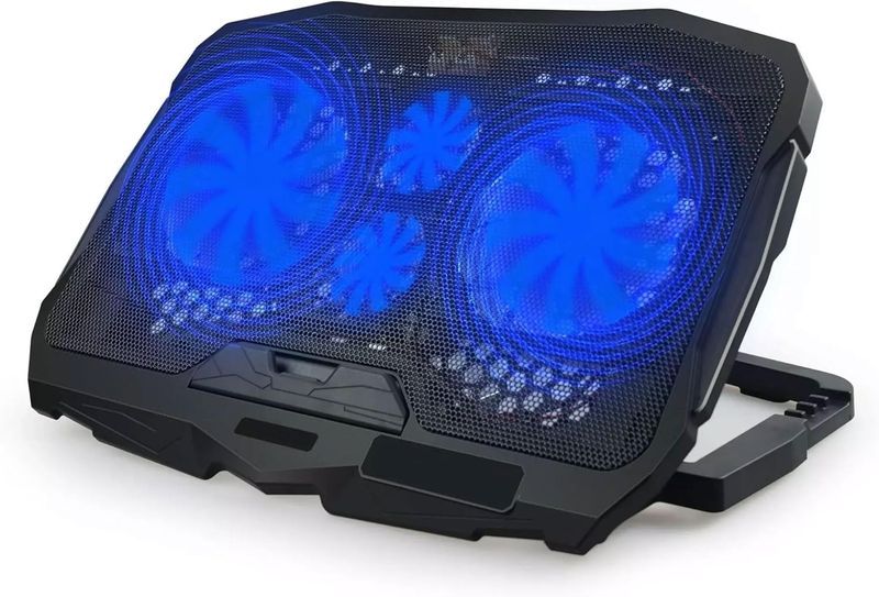 4-Fan Laptop Cooling Pad with Adjustable Speed and Radiator Cooling System