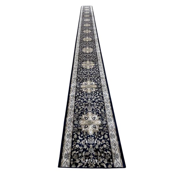 ROYAL RUGS Navy Persian Design Longest Runner - 10m x 80 cm