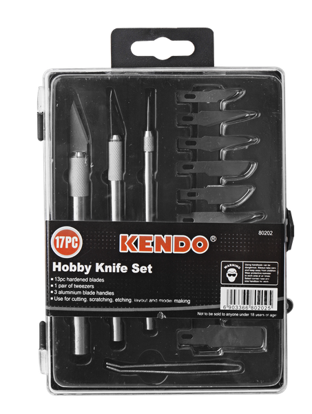 Kendo - Knifes and Blades Cutting Set - Vinyl, Crafting, Hobby (17 Piece)