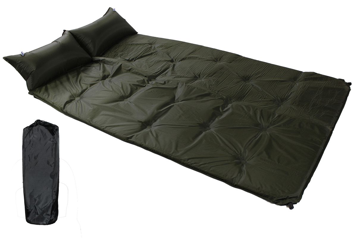 184x120cm SelfInflating Double Camping Mattress with Inflatable