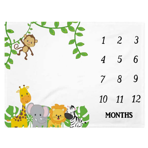 Milestone Blanket - Baby Animals