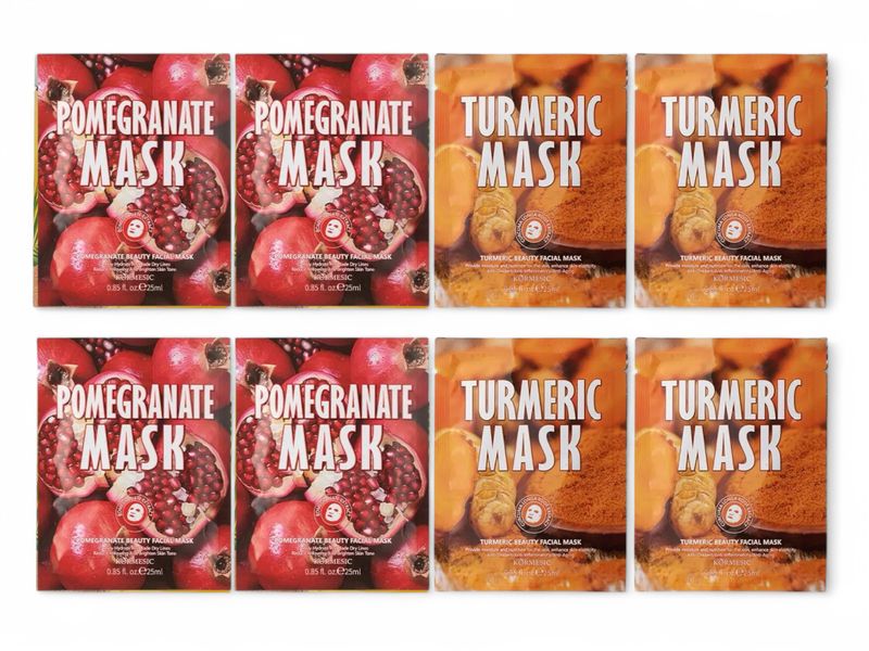 Kormesic Turmeric Pomergranate Facial Sheet Masks Brightening Moisturizing