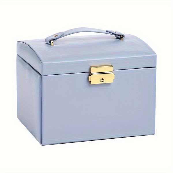 Portable Travel Jewelry Box Organizer Case with Mirror Leather Waterproof