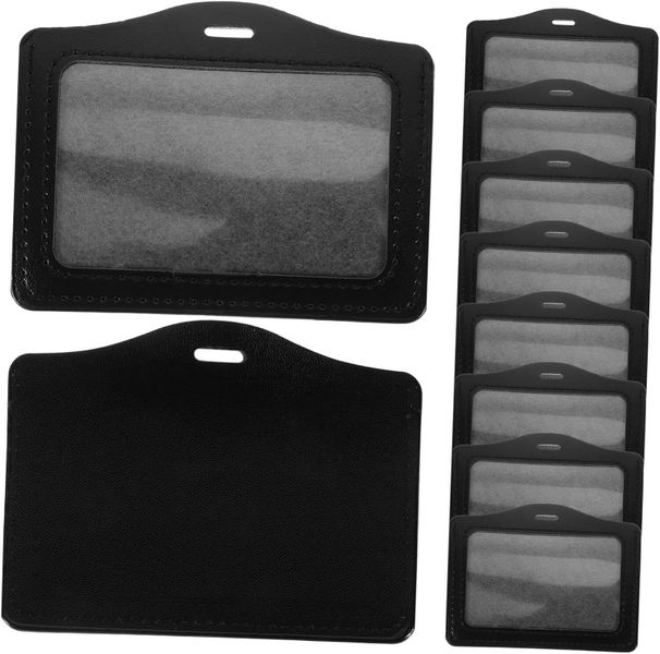 10 Horizontal Name Badge Sleeves ID Case Trading Card Storage