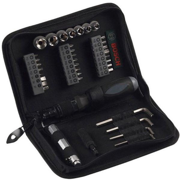 Set of 38 accessories Compact, screwdriver, bits, socket wrenches