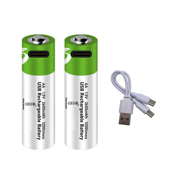 imix home-USB Rechargeable AA Size 1.5V Battery 2600 mAh Capacity