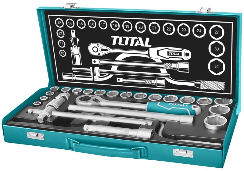 Total Tools 24Pcs 1/2" Industrial socket set
