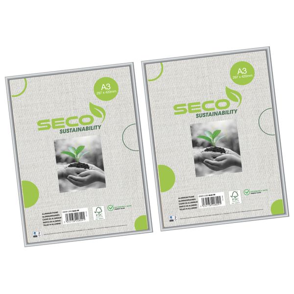Seco Silver A3 Aluminium Picture Frame - Pack of 2