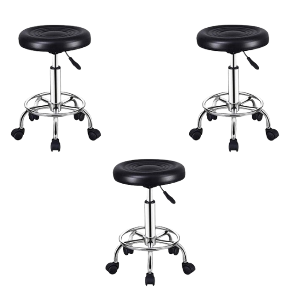 3 pack -Stainless Steel Doctor Stool | Adjustable Medical Chair with Wheels