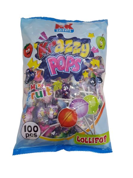 Krazzy Pops Lollipops - Mixed Fruit (100's)