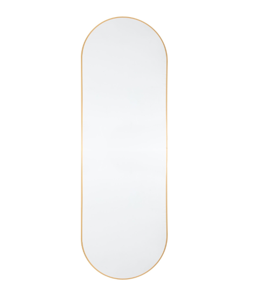 Large Pill Shaped Wall Mirror 100 x 30cm Wall Mirror - Black