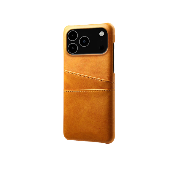 Luxury Tan Leather Cover compatible with iPhone 17 Pro / Pro Max