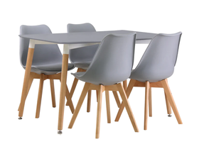 Dining Suite / Set - Dining Table with Four Padded Chairs - Grey Colour ...