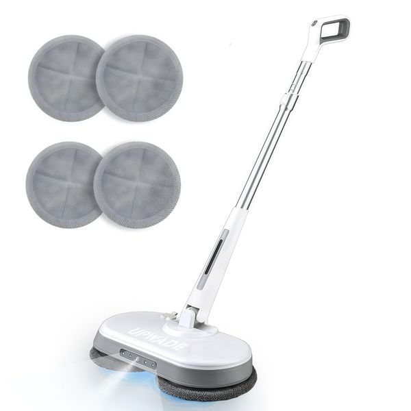 Cordless Electric Spray Mop Floor Cleaner with LED Light Dual Spin Pads