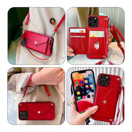 Leather Crossbody Phone Case Purse and Cardholder for iPhone 14