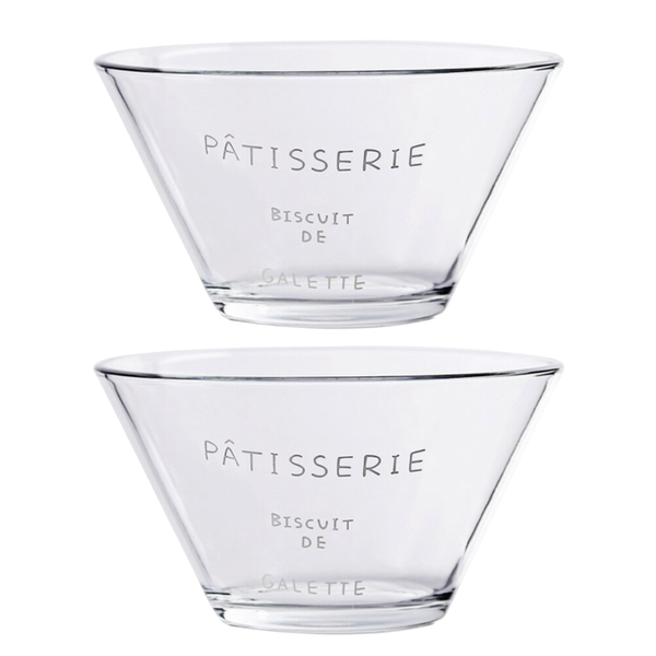Set of 2 French Glass Dessert Bowls