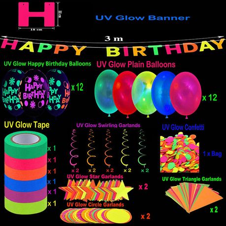 50pc Black Light UV Glow In Dark Neon Party Decor Sets, Shop Today. Get it  Tomorrow!