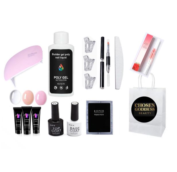 Chosen Goddess Acrygel Complete Polygel Nail Kit with Slip Solution