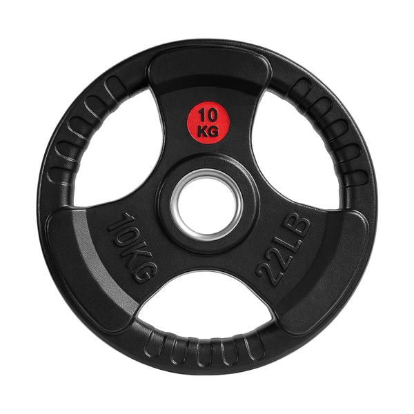 10kg Rubber Dumbbell Plate - 3-Hole Design