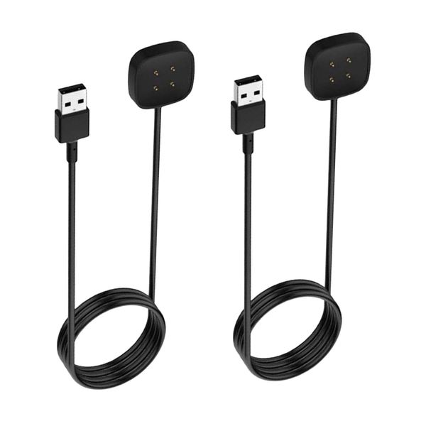 FocusFit USB Cable Chargers for Fitbit Versa 3 and Fitbit Sense - Pack of 2