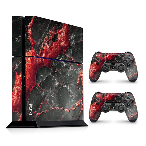 Decal Skin Compatible with PS4 - Carbon Stone Red (Decal Only)