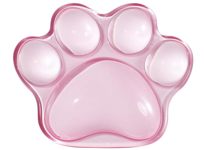 Cat Paw Mouse Wrist Rest, Pink Gel Clear Mouse Wrist Support Pad