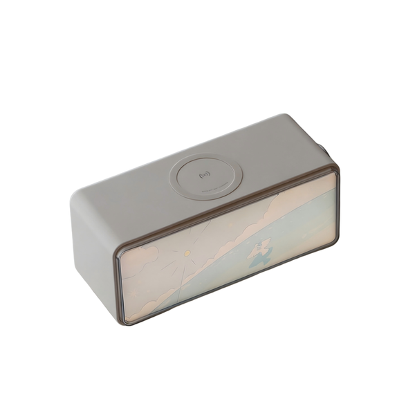 White Noise Wireless Charging Night Light Bluetooth Speaker-White