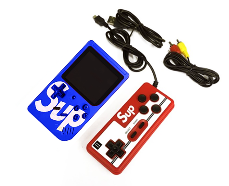 Sup GameBox 400 In 1 Retro Video Handheld Game Console with controller BLUE