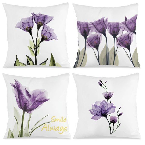 Botanical Pillow Cover, 45x45cm Washable Cushion Case