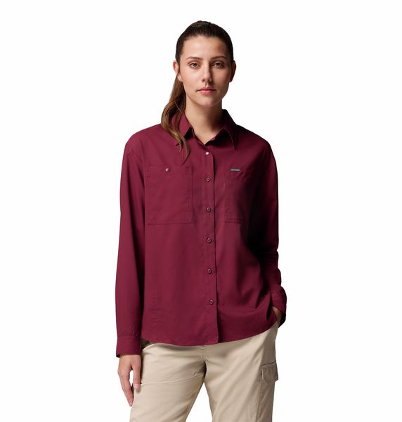 Columbia Women's Silver Ridge Utility Long Sleeve Shirt Rich Wine