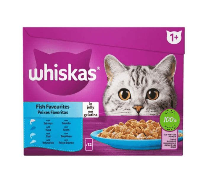 Whiskas - Adult Pouch Multipack Fish Selection In Jelly -12 x 85g