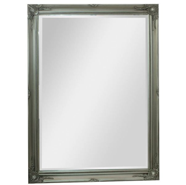 Vintage Silver Frame Rectangular Mirror - 115 cm x 85 cm