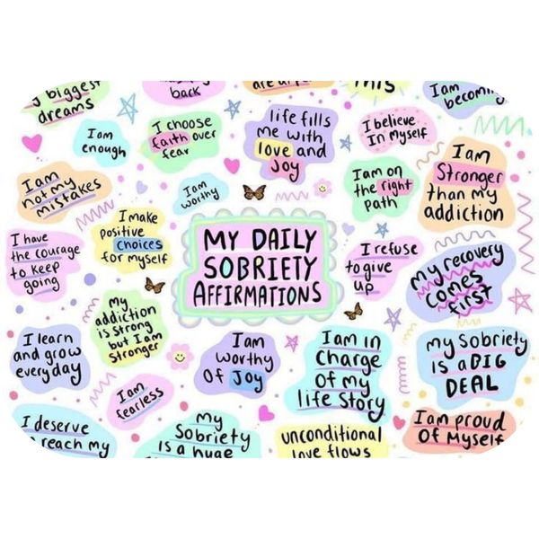 Daily Sobriety Affirmations Printed Mouse Pad