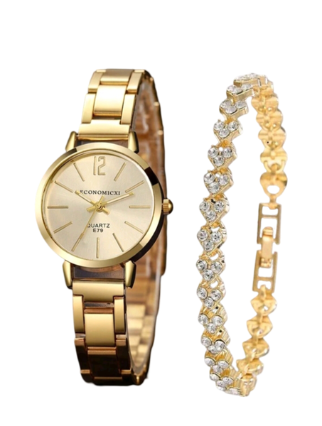Economicxi Small Disc Watch With Bracelets