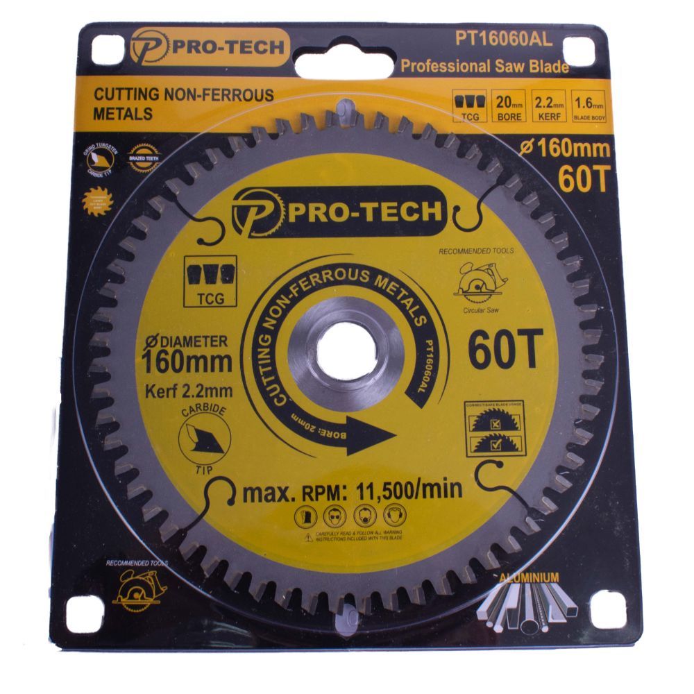 ProTech Saw Blade Tct 160 x 2.2 x 20 x 60T Alum. Prof. Shop Today