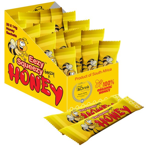 Eezy Squeezy Honey Sachets - 20 x 14g Sachets of 100% Pure Natural Honey