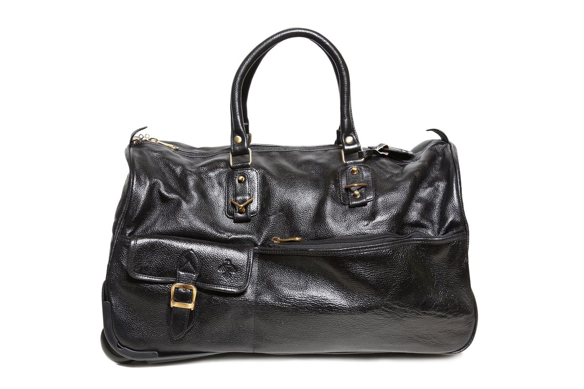 House of LB - Genuine Leather Cabin Wheeled Duffel Bag | Shop Today ...