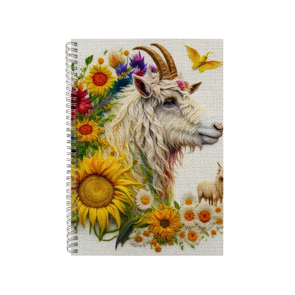 Embroidered GOAT2 Notebook Animal Gift Idea Notepad Pad 100