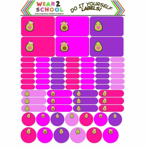 Avo Emoji Waterproof School Labels with Wrap Arounds for Pencils &amp; Pens