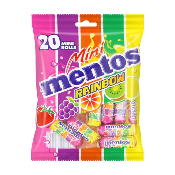 Mentos - Mini Rainbow Rolls - 20s (1 Bag) x 24