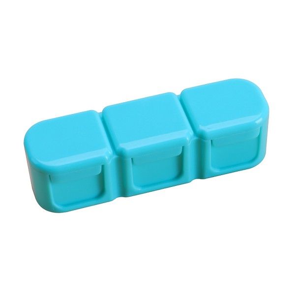 Portable Three-Compartment Medicine Box - Blue