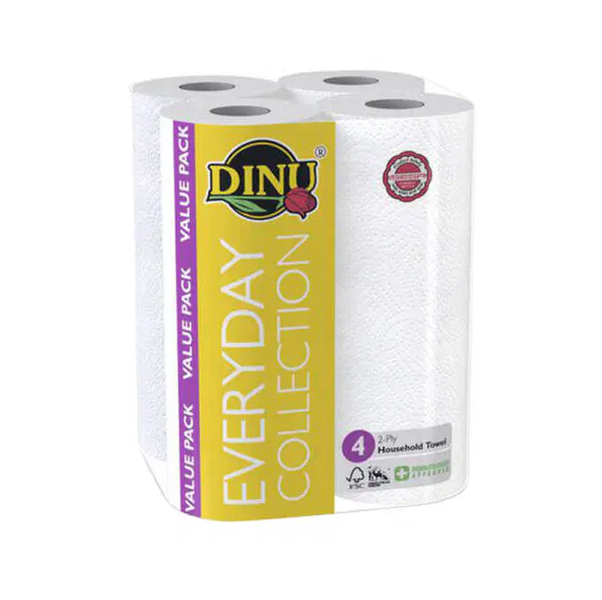 Dinu Everyday 2 Ply Kitchen Towels - Pack of 4 Roller Towels