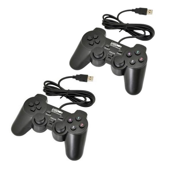 High Performance Dual Shock Vibration Wired PC Controller Bundle