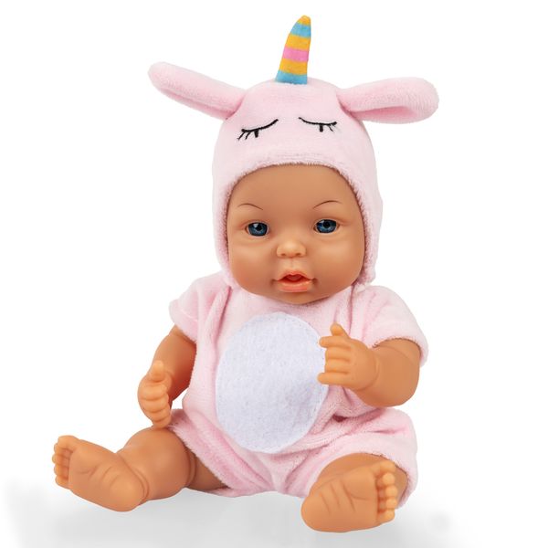 Bayer Light Pink Unicorn Costume 22cm Doll - Deluxe Collection
