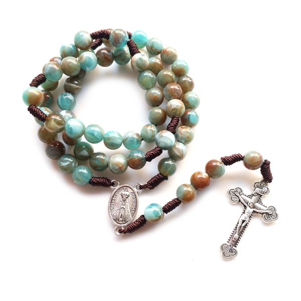 IPSTYLE Rosary Necklace Cross for Man Women Jewelry Necklace