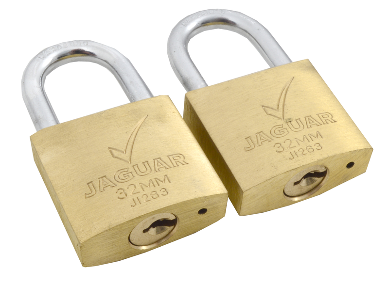 Sanlic Jaguar Brass 2pack Keyed Alike Padlock- 32mm