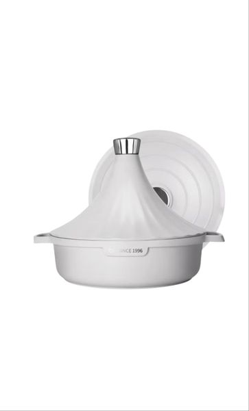 28cm Non-Stick Moroccan Tagine Pot with Dual Lids - Cast Aluminium