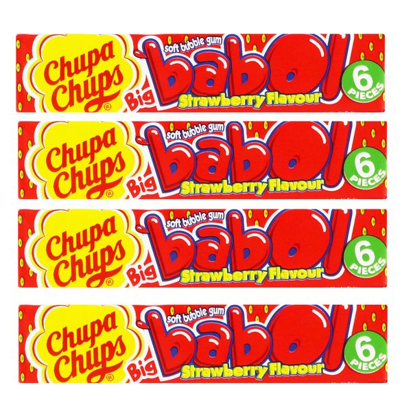 Chupa Chups Babol Strawberry Bubble Gum 4-Pack