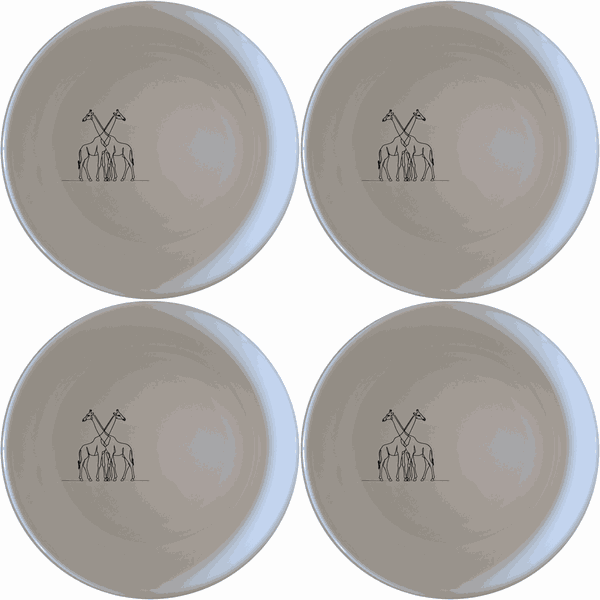 Elongated Intertwined Girraffes Bowl Set of 4 - Range 1